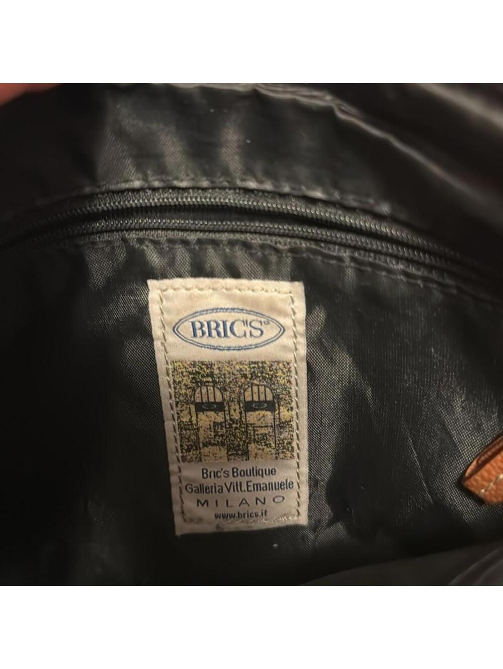 Bric's Milano Black Nylon Leather Trim Crossbody Bag 5-Pocket Zip Top Adjustable - Picture 5 of 7